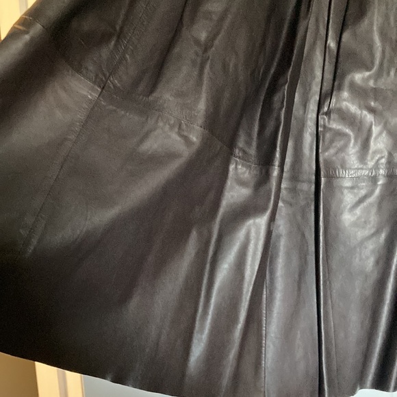 Vintage West Bay midi dark brown leather skirt - Picture 5 of 14